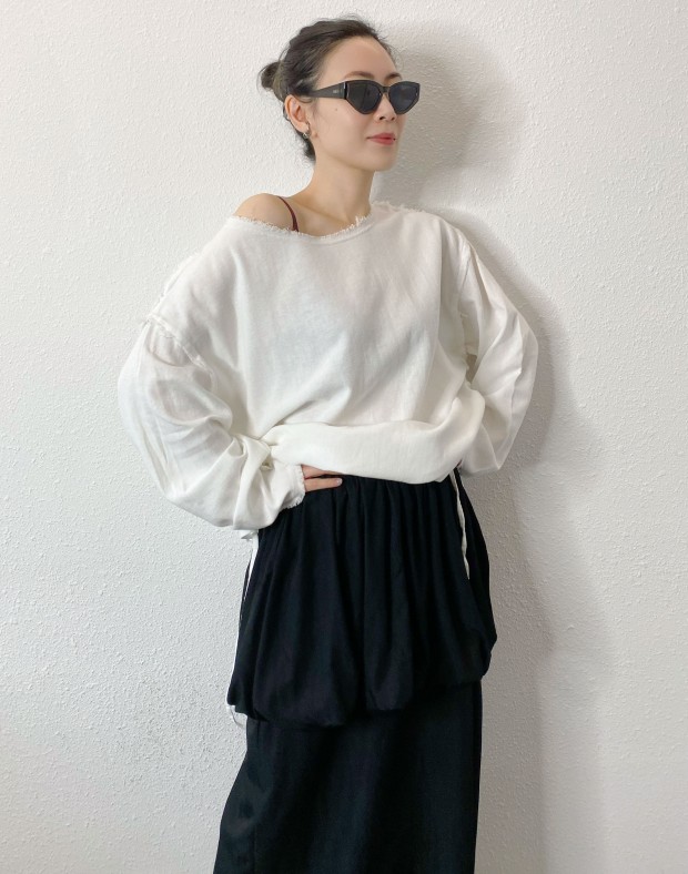 White Off Shoulder Relaxing Top #250316